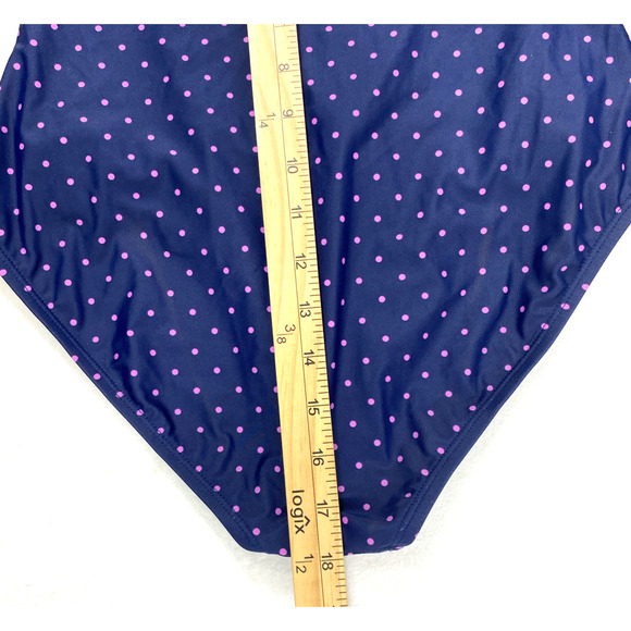 Matilda Jane Swimsuit Womens Medium Blue Polka Dot Floral Bathing Suit 1‎ Piece - Picture 5 of 9
